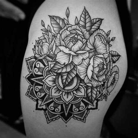 Dotwork Flowers Tattoo Slave To The Needle