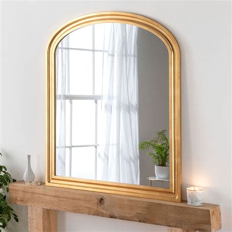 vogue gold mantle mirror 2 sizes soraya interiors uk
