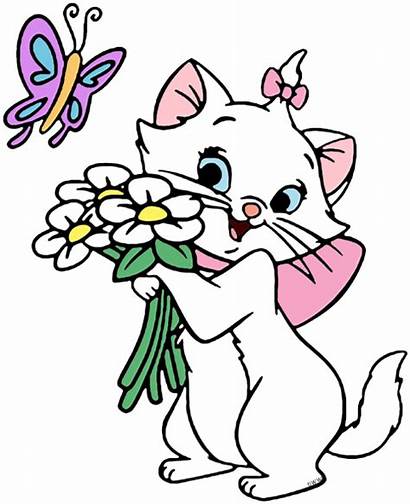 Marie Aristocats Disney Cat Clip Flowers Disneyclips
