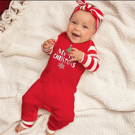 Baby Girl My First Christmas Outfit Red Newborn Girl 1st Etsy My