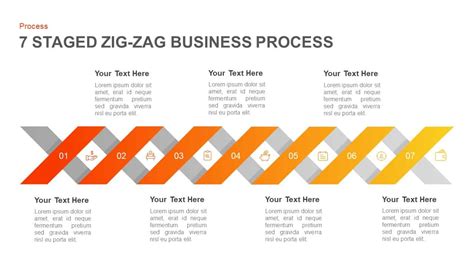 7 Stage Zigzag Business Process Powerpoint Template And Keynote
