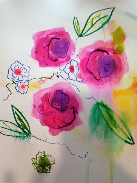 Watercolor Doodles Painting Patterns Floral Prints Watercolor