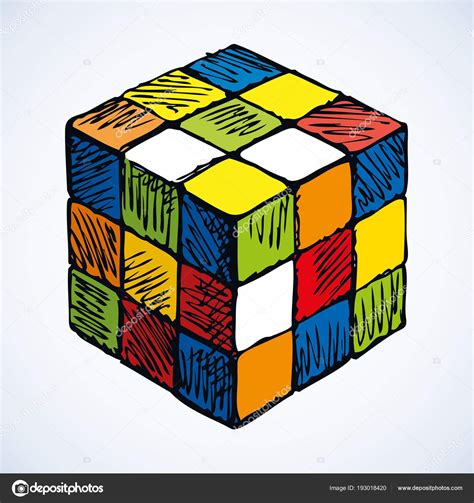 Icon Of Rubiks Cube Vector Sketch Stock Vector Image By ©marinka