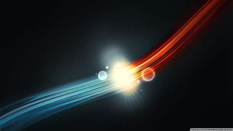 Hd Wallpaper Red And Blue Light Abstract Motion Technology Long