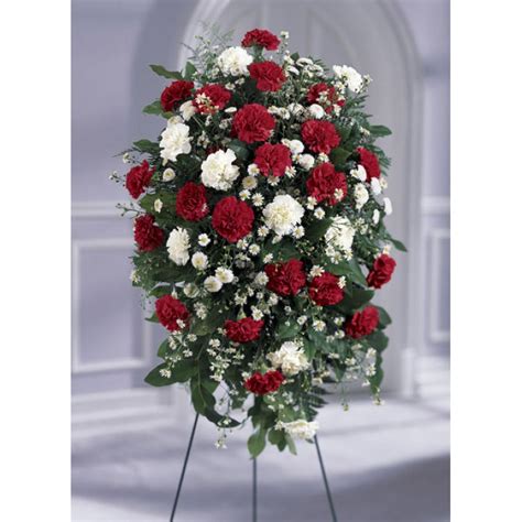 There are a variety of funeral arrangements and. Send Red and White Local Funeral Standing Flowers to ...