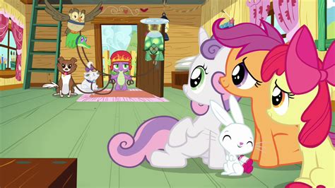 Image Cmc And Angel Sees Spike S3e11png My Little Pony Friendship