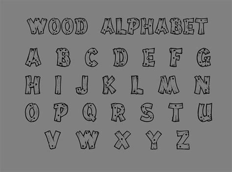 Wood Alphabet Wooden Font Svg Png Dxf Etsy