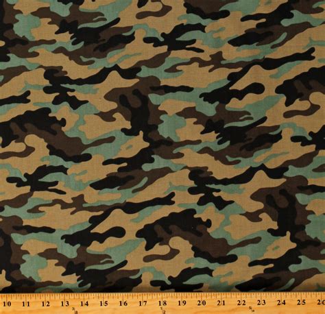 Cotton Camoflauge Hunting Camo Army Greens Browns Cotton Fabric Print
