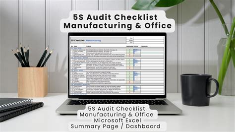 5s Audit Checklist Manufacturing Office Dashboard Scoring Excel