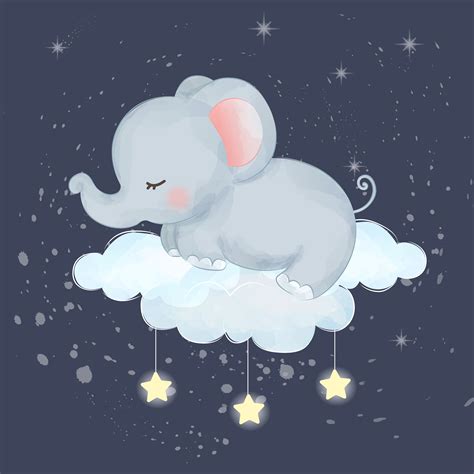 Baby Elephant Sleeping Vector Art Icons And Graphics For Free Download