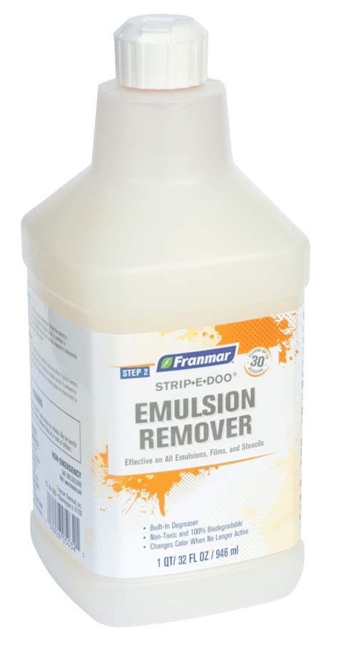 Meaning of emulsion in english. Franmar - Emulsion Remover - Strip-e-doo - Ohio Ink Supply