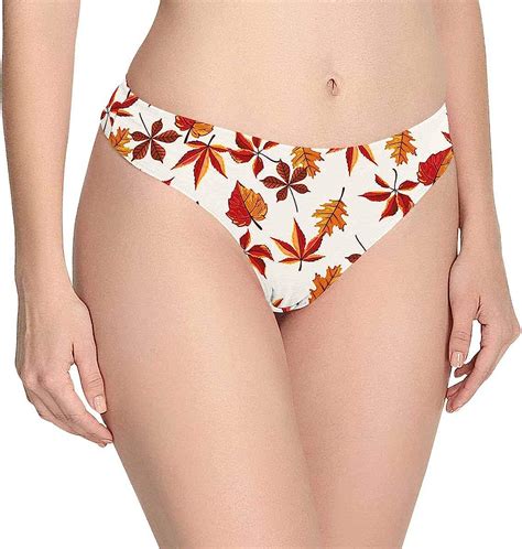 Amazon Com Custom Nolvelty Autumn Falling Leaves Women S Thongs