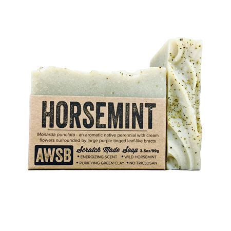 This organic bar soap is made with completely pure fruit extracts and natural ingredients such as shea butter and coconut oil. horsemint natural handmade organic soap