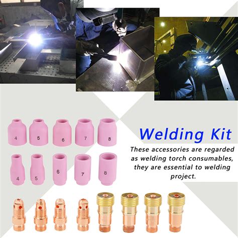 49PCS TIG Welding Torch Gas Lens Collet Body Consumables Kit Fits WP 17
