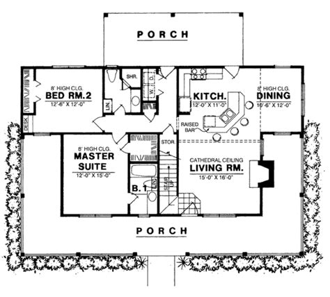 Country Style House Plan 3 Beds 2 Baths 1250 Sqft Plan 40 103