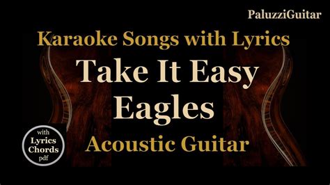 Eagles Take It Easy Acoustic Guitar Karaoke Songs With Lyrics Youtube