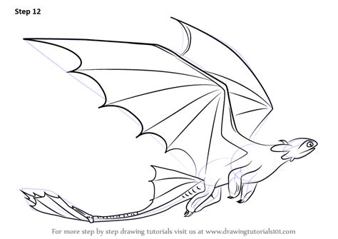 Learn How To Draw Toothless Flying From How To Train Your Dragon How