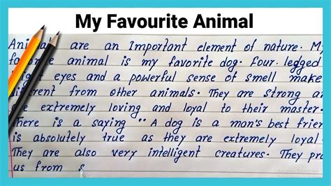 Best Simple English Essay On My Favourite Animal Write Easy Short