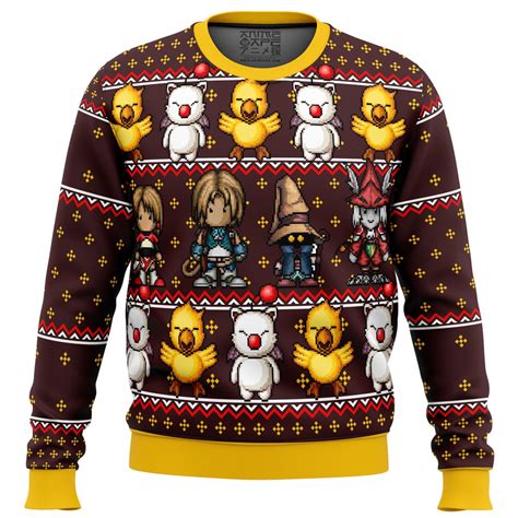 Final Fantasy Classic 8bit Ugly Christmas Sweater Anime Ape