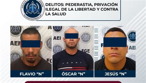 Detienen a tres sujetos por pederastia privación ilegal de la libertad