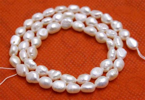 6 7mm Baroque Natural White Pearl Beads For Jewelry Making Diy 14