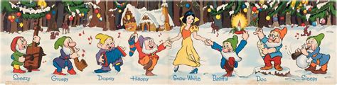 Hakes Snow White And The Seven Dwarfs Christmas Banner