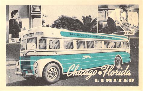 Southeastern Greyhound Lines Chicago Florida Vintage Advertisements