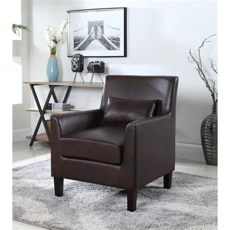 Best Master Cassidy Faux Leather Living Room Accent Arm Chair In