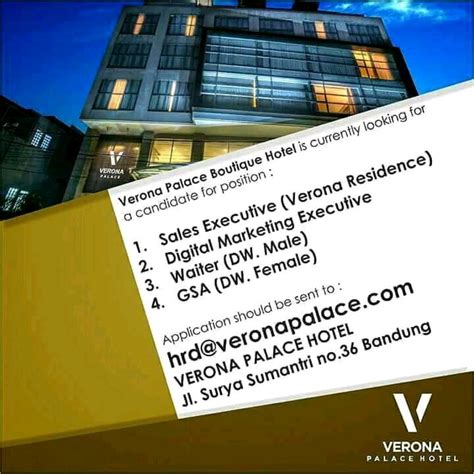 Ceritakan tentang waktu yang anda lakukan di atas dan di luar pekerjaan sebelumnya. 4 Posisi Lowongan Kerja Verona Palace Hotel Bandung 2019 ...