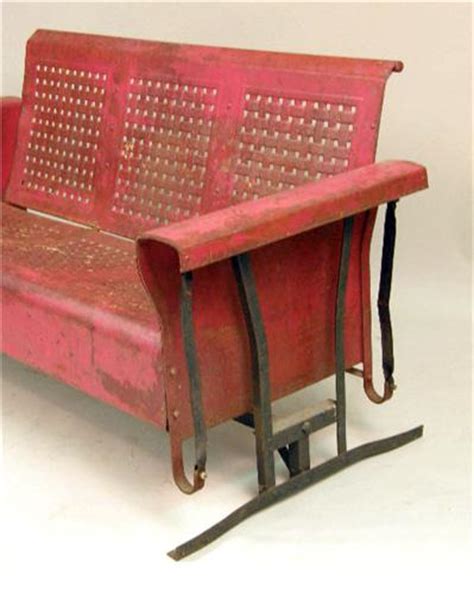112m consumers helped this year. A VINTAGE RED-PAINTED METAL PORCH SWING GLIDER