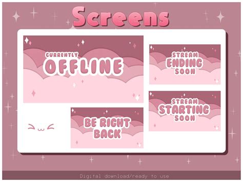 Pink Twitch Pack Twitch Overlays Twitch Alerts Panels Etsy
