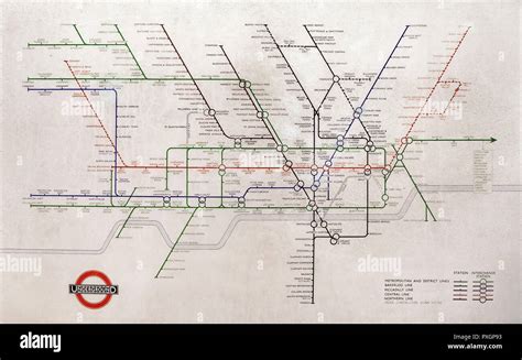 1948 Harry Beck London Underground Tube Map Photo Stock Alamy