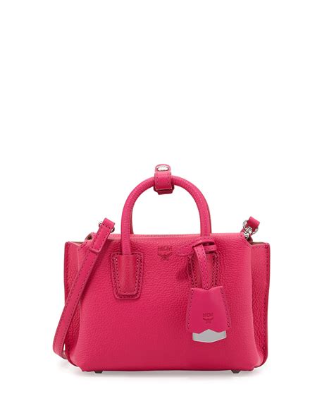 Mcm Milla X Mini Leather Tote Bag In Pink Lyst
