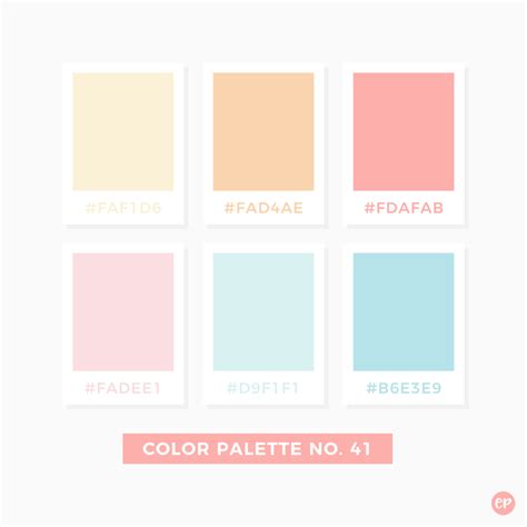 A pastel color palette is versatile. Color Palette No. 41 in 2020 | Pantone colour palettes ...