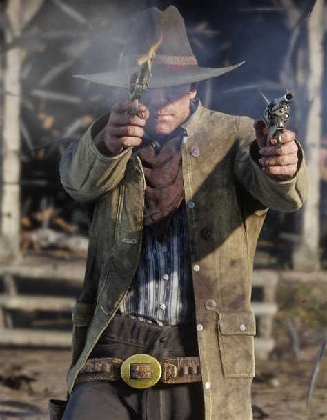 Download Wallpaper 840x1160 Red Dead Redemption 2 Cowboy Gun Fire