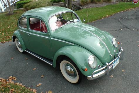 Classic Vintage 1956 L240 Agave Green Oval Window Beetle Bug Sedan For
