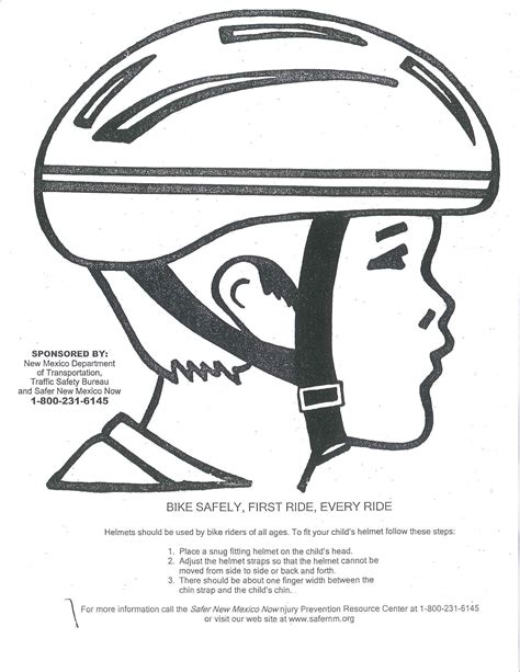 Bike Helmet Coloring Page