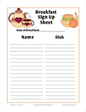 breakfast sign  sheet  printable madebcreative