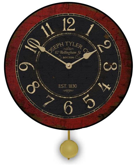 Large Red Wall Clock Available In 7 Sizes From 12 Up To 60 Inches