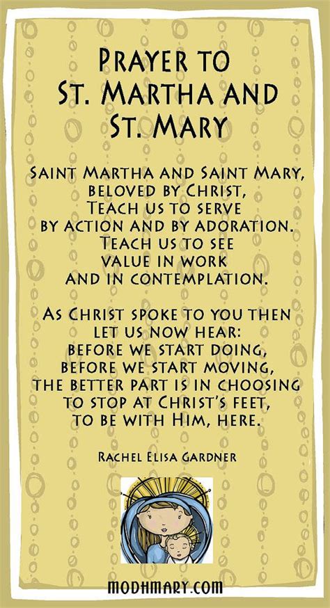 St Martha And St Mary Prayer Card Etsy Saint Martha Prayers To
