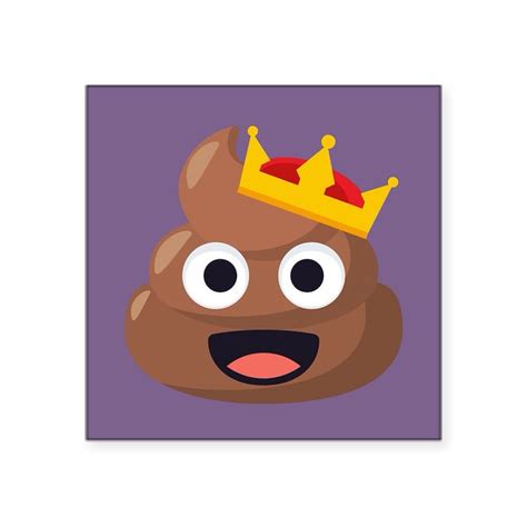 King Poop Emoji Sticker Square King Poop Emoji Square Sticker 3 X 3