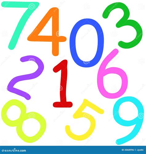 Set Of Colorful Numbers Arrange By Crayon Royalty Free Stock Photo