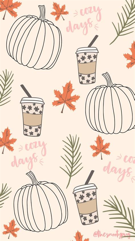 Fall Trendy Cute Iphone Wallpaper Background Pink Coffee Fall Iphone