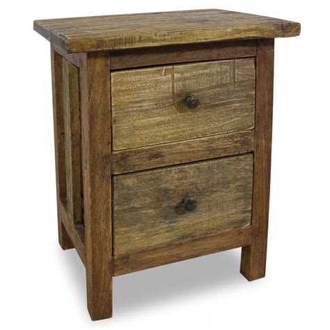 Table de chevet en bois de récupération massif H51 x L40 x P30 cm