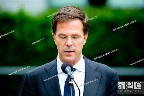 dutch prime minister mark rutte gives a speech after a meeting with relatives of the victims of