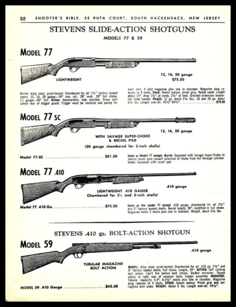 Stevens Model Sc Slide Action Bolt Action Shotgun