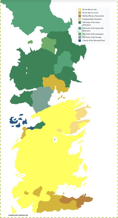 Map Of Religions In Westeros Spoilers Main Rasoiaf