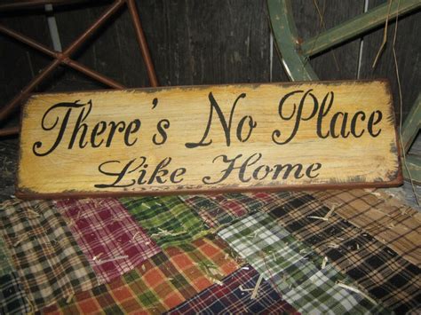 Primitive Wood Sign Theres No Place Like Home Etsy