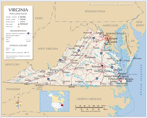 Map Of The Commonwealth Of Virginia Usa Nations Online