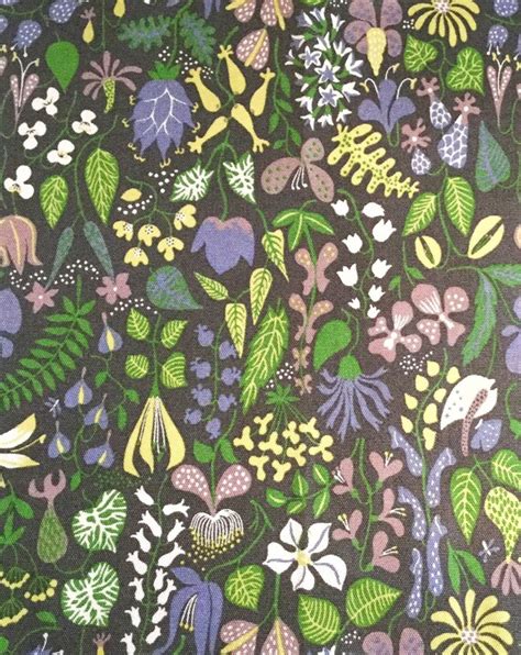 Swedish 50s Fabric Stig Lindberg Herbarium Vintage Textile High Quality